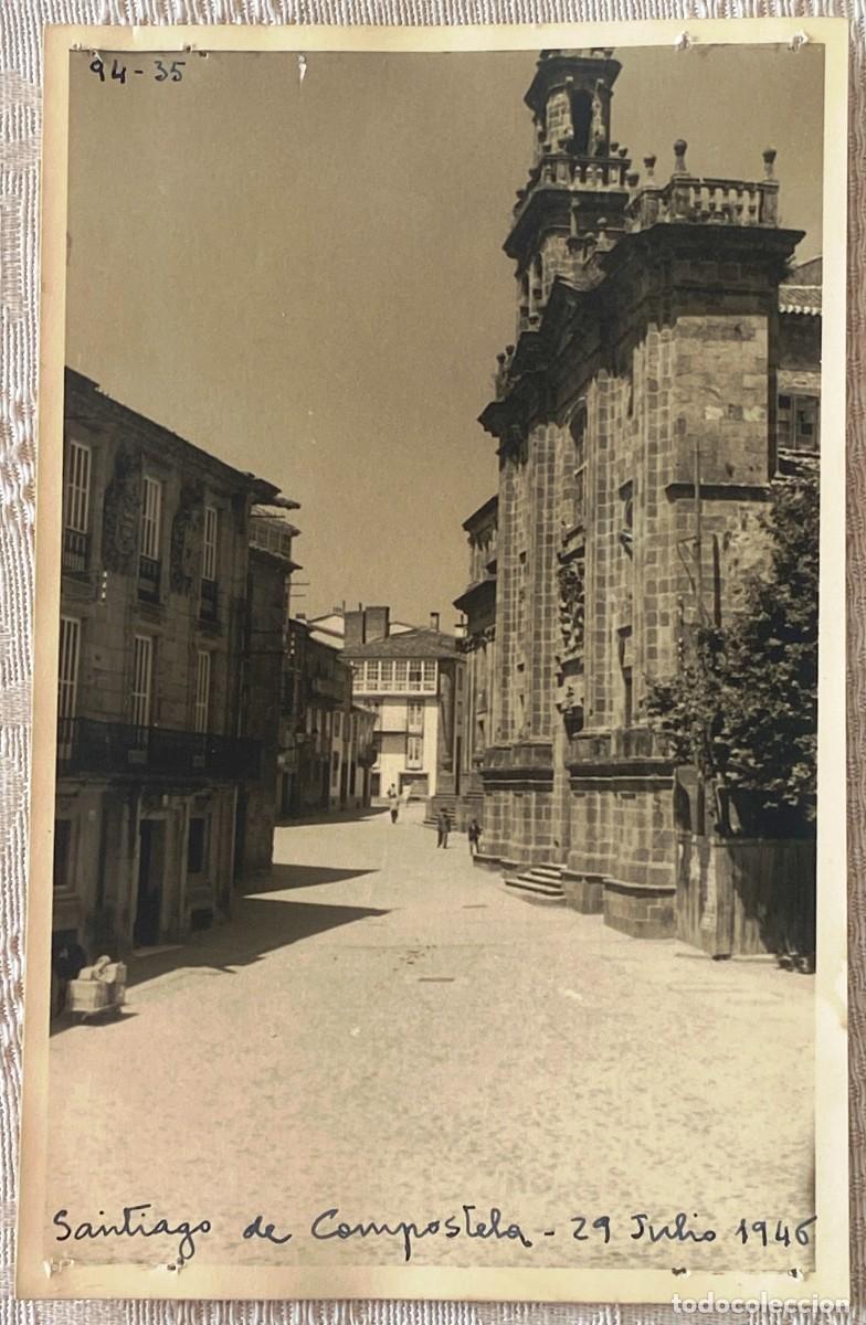 Cartes Postales: ANTIGUA FOTOGRAFIA DE LA CASA DE LA TROYA, DE SANTIAGO DE COMPOSTELA 1946, TAMA&Ntilde;O POSTAL MIDE 14 X 9