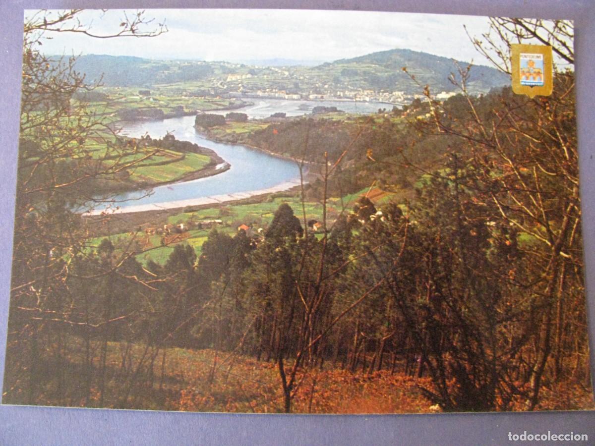 Postales: POSTAL DE PONTEDEUME. LLEGADA DEL RIO EUME A SU DESEMBOCADURA. DOMINGUEZ.