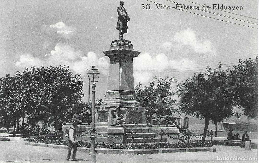 Postales: VIGO - 36. ESTÁTUA DE ELDUAYEN - EDICIÓN LIBRERÍA BARRIENTOS - S/C