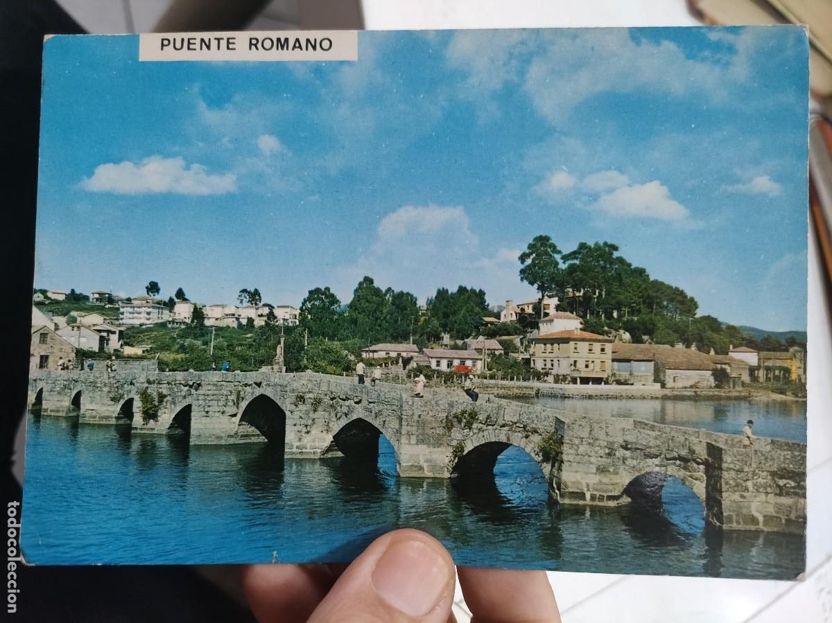 Postkarten: Postal GALICIA Puente Romano N 3102 FAMA esquinas pel&iacute;n tocadas