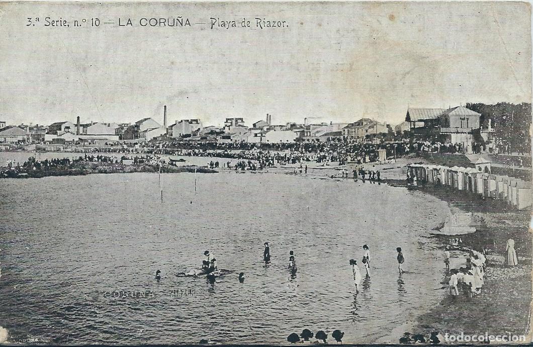 Postales: LA CORU&Ntilde;A - PLAYA DE RIAZOR - F. FERRER - Foto 1