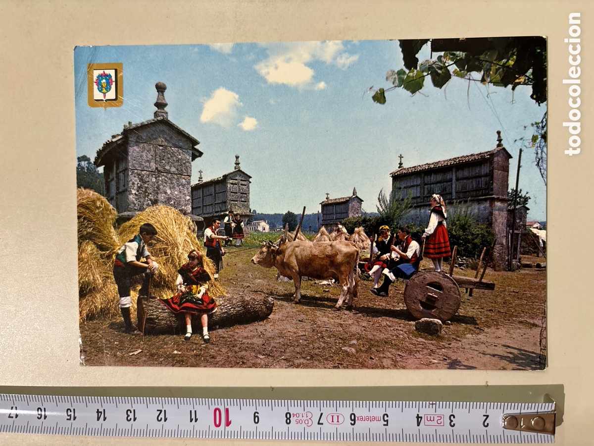 Postkarten: POSTAL. GALICIA. DESCANSO. ESCENA COSTUMBRISTA. H&Oacute;RREOS. DOM&Iacute;NGUEZ. ED. FISA.
