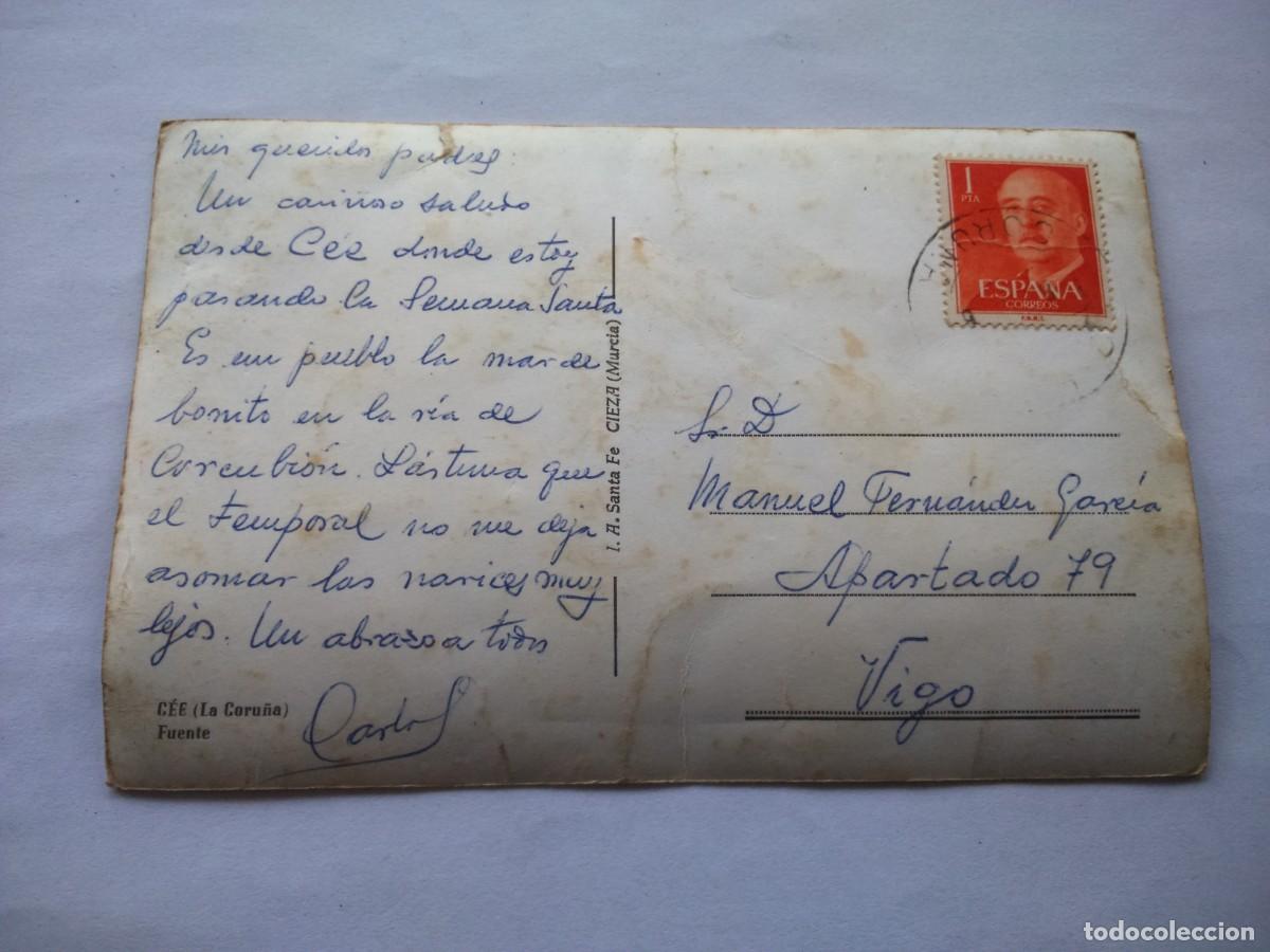Postales: POSTAL -- CEE - LA CORU&Ntilde;A -- FUENTE - -CIRCULADA -- - Foto 2