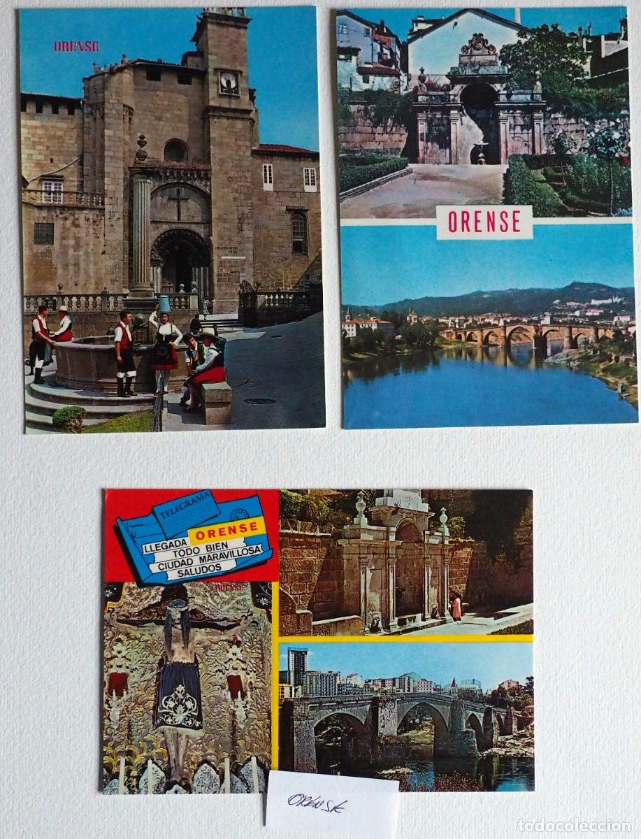 Postales: LOTE DE 3 POSTALES DE ORENSE - Foto 1