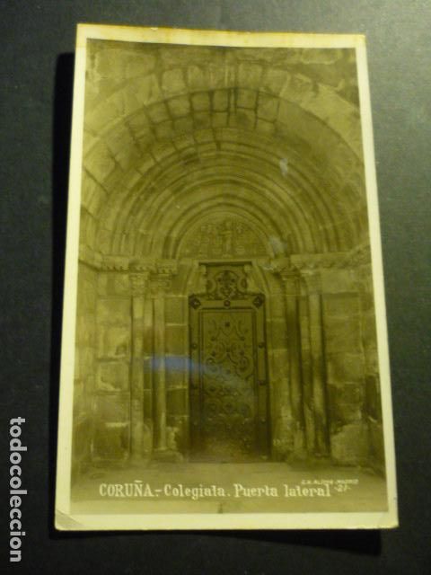 Postales: CORU&Ntilde;A COLEGIATA PUERTA LATERAL - Foto 1