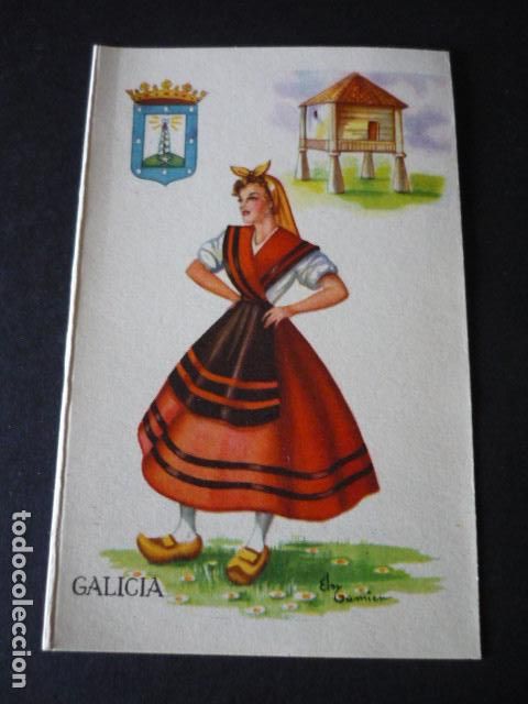 Postales: GALICIA ESCUDO Y MUJER POSTAL - Foto 1