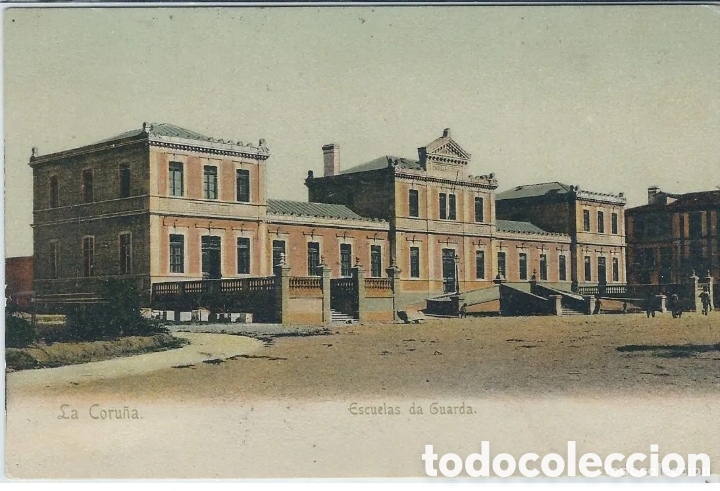 Postales: LA CORU&Ntilde;A - ESCUELAS DA GUARDA - Foto 1