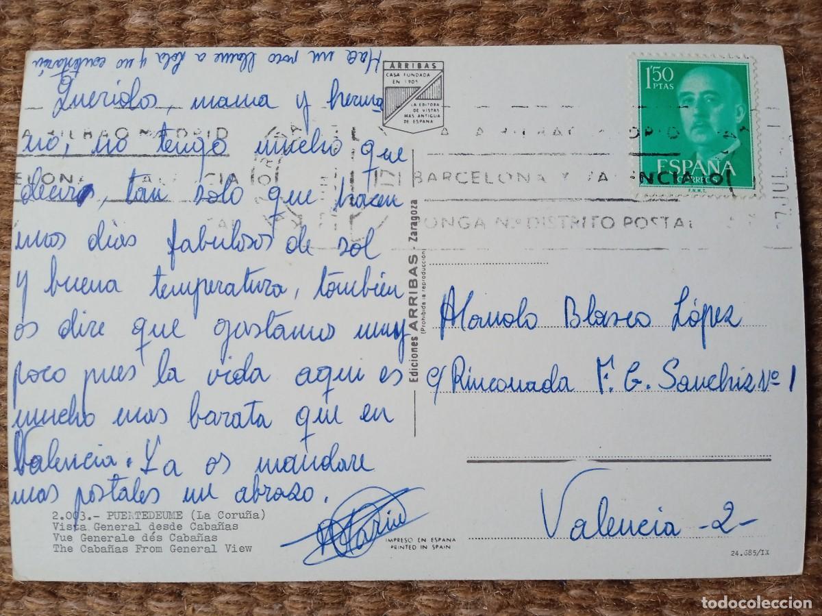 Postales: PUENTEDEUME - LA CORU&Ntilde;A - EDICIONES ARRIBAS - Foto 2
