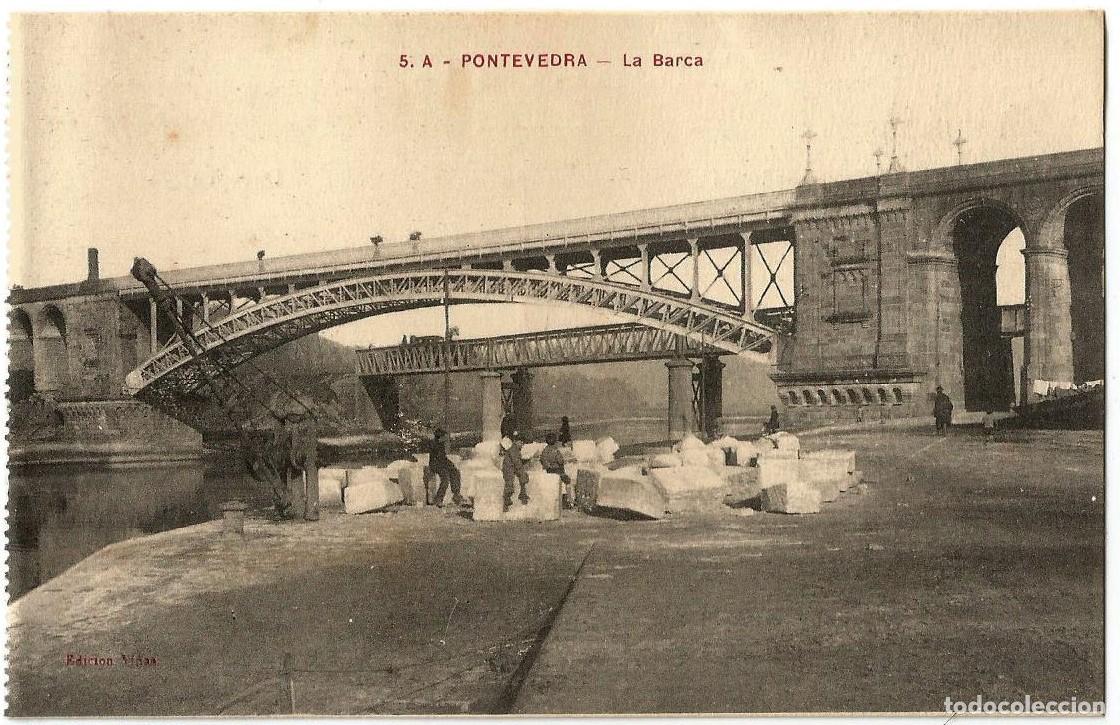 Postales: PONTEVEDRA - LA BARCA - VI&Ntilde;AS - LETRAS ROJAS - NUEVA - Foto 1