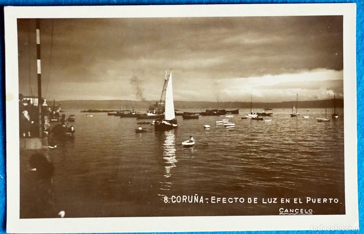 Postales: POSTAL DE LA CORU&Ntilde;A: EFECTO DE LUZ EN EL PUERTO - Foto 1
