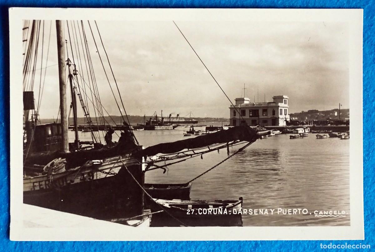Postales: POSTAL DE LA CORU&Ntilde;A: DARSENA Y PUERTO - Foto 1