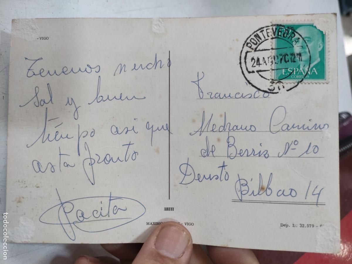 Postales: Postal VIGO circulada a estado pegada - Foto 2