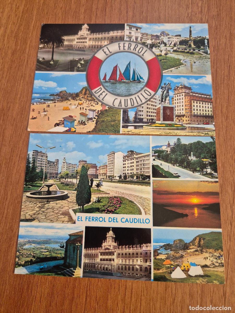 Postales: LOTE 2 POSTALES EL FERROL DEL CAUDILLO SIN CIRCULAR . - Foto 1