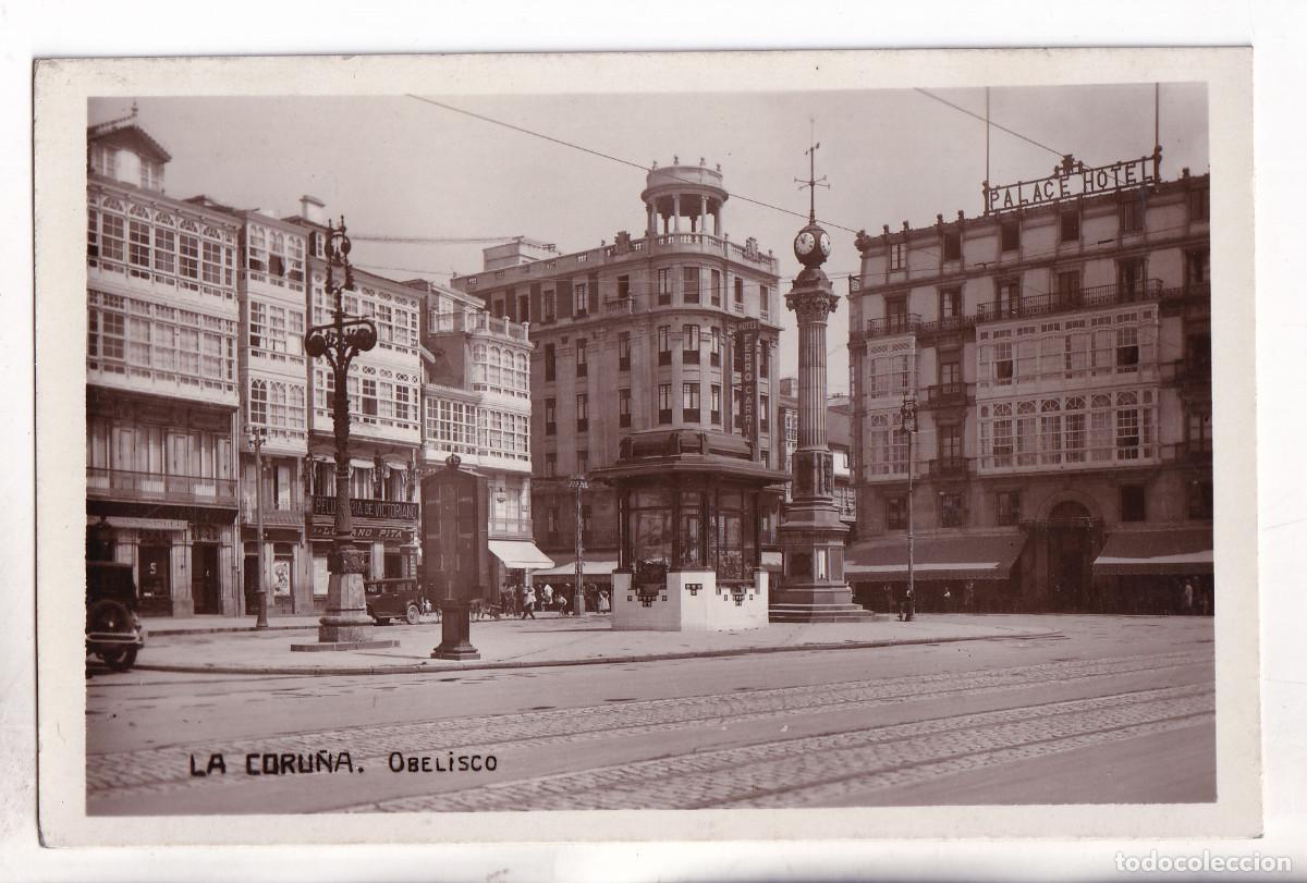Postales: POSTAL. LA CORU&Ntilde;A. OBELISCO. GALICIA - Foto 1