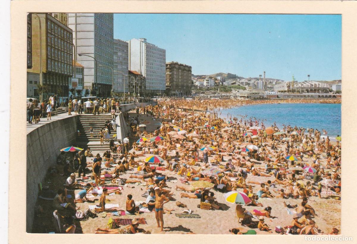 Postales: LA CORU&Ntilde;A. PLAYA DE RIAZOR (1970) - Foto 1