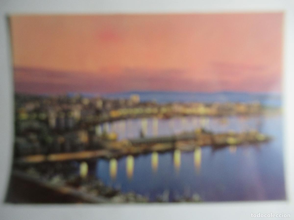 Postales: La Coru&ntilde;a - Puerto. Nocturna - Foto 1
