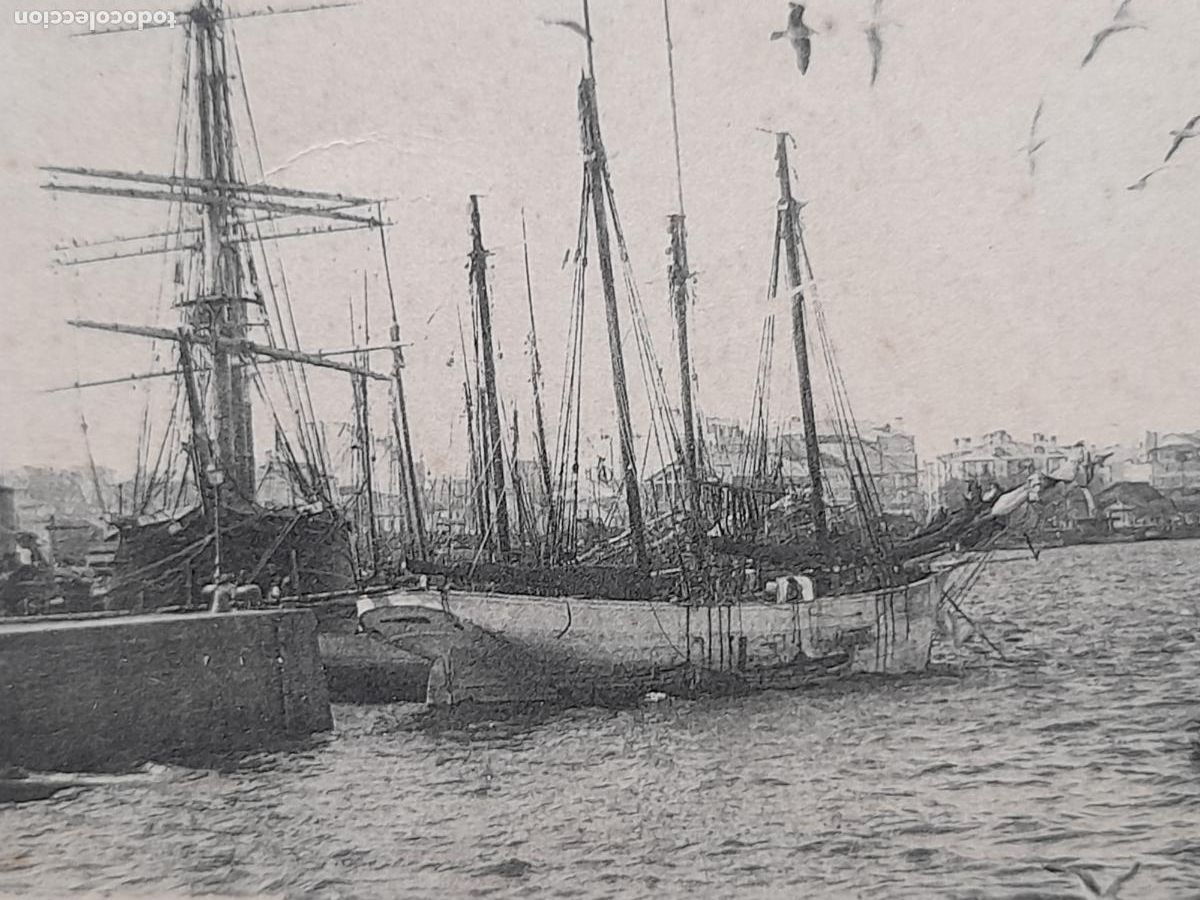 Postales: La Coru&ntilde;a. Muelle de la Palloza. Barcos. - Foto 2