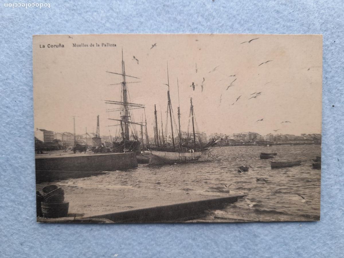 Postales: La Coru&ntilde;a. Muelle de la Palloza. Barcos. - Foto 1