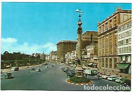 Postales: OBELISCO Y AVENIDA DE LOS CANTONES.- LA CORU&Ntilde;A - Foto 1