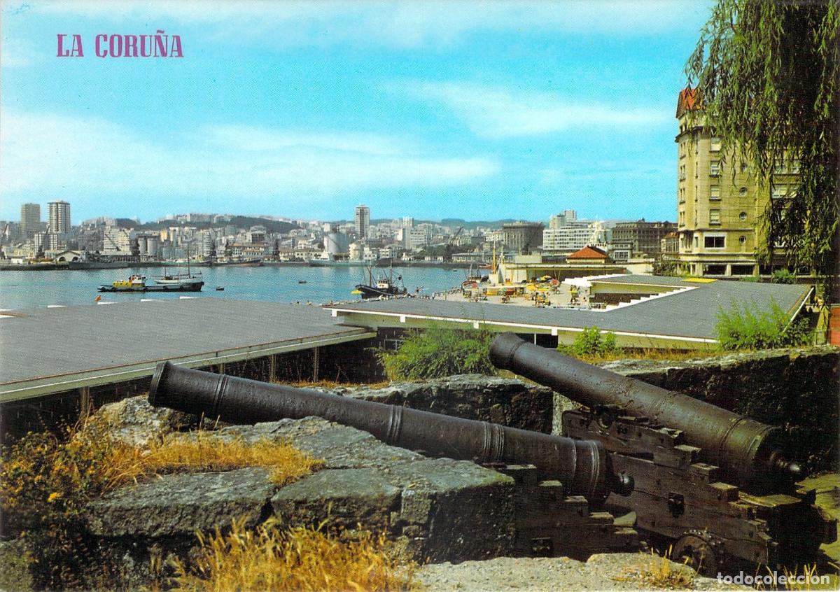 Postales: Postal de La Coru&ntilde;a - Vista desde las Murallas con Ca&ntilde;ones