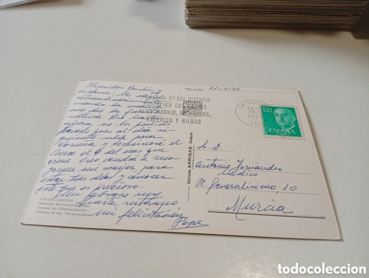 Postales: Postal La Coru&ntilde;a, avenida del General&iacute;simo - Foto 2