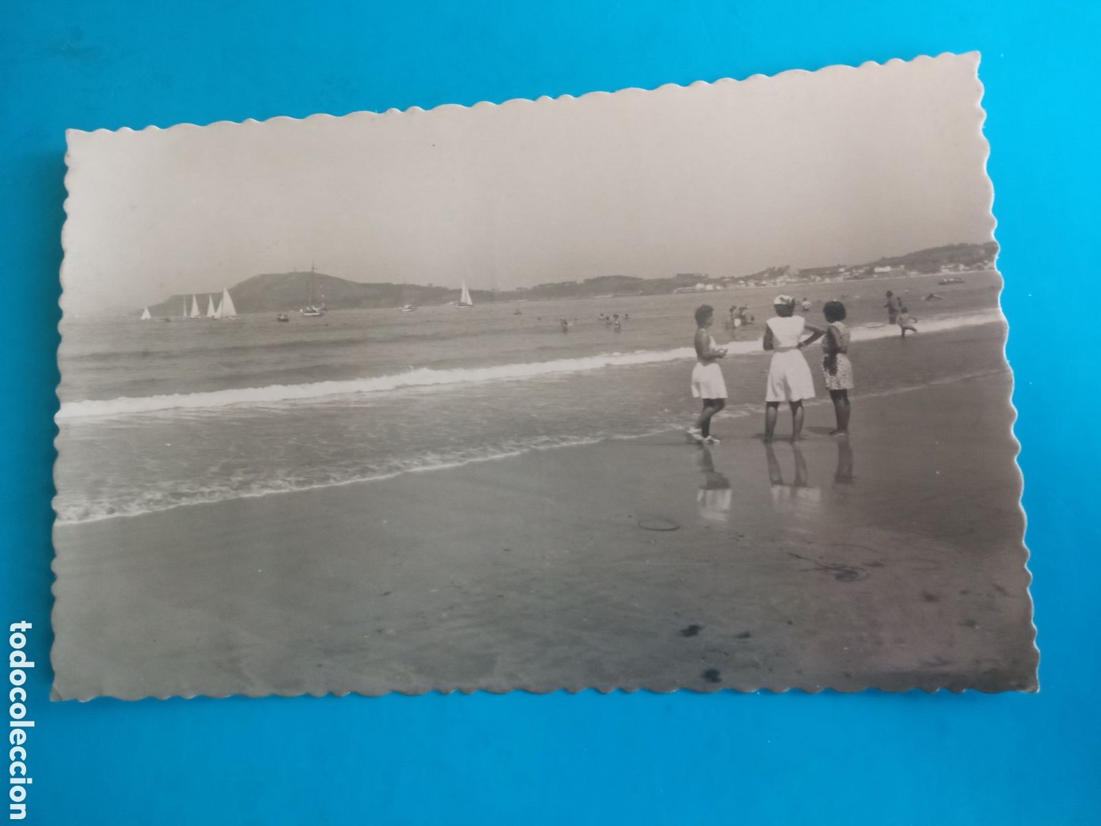 Postales: Antigua postal fotogr&aacute;fica, Vigo, Playa de Am&eacute;rica