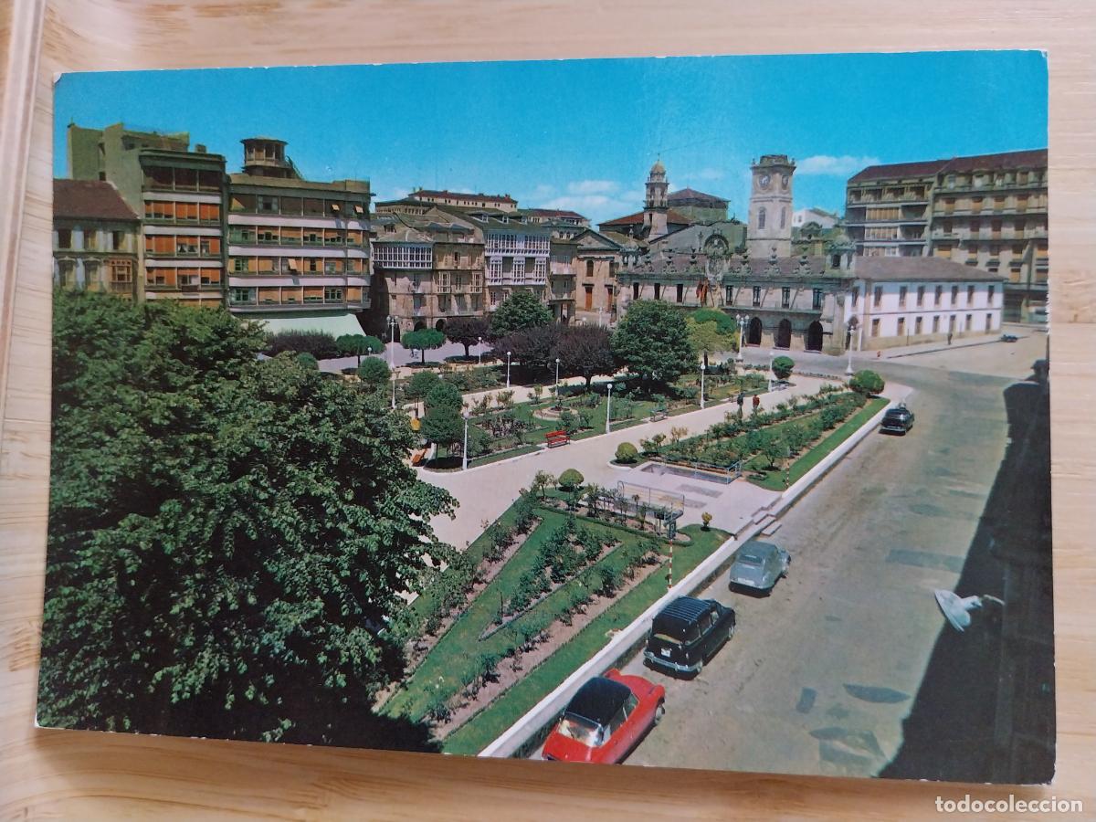 Postales: LUGO PLAZA DE ESPA&Ntilde;A ED PARIS 123 ESCRITA COCHES CLASICOS