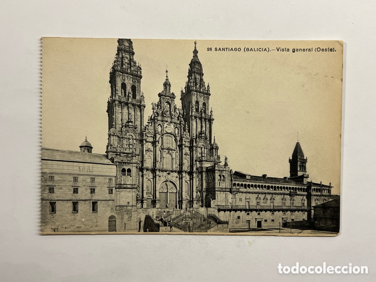 Postales: 26 SANTIAGO (GALICIA).- Vista general (Oeste) Fototipia Lacoste (h.1910?) S/C
