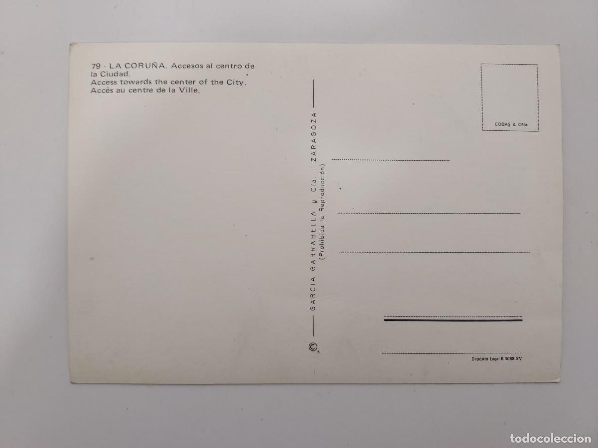Postales: POSTAL LA CORU&Ntilde;A ACCESOS AL CENTRO DE LA CIUDAD. SIN CIRCULAR. 1972 - Foto 2