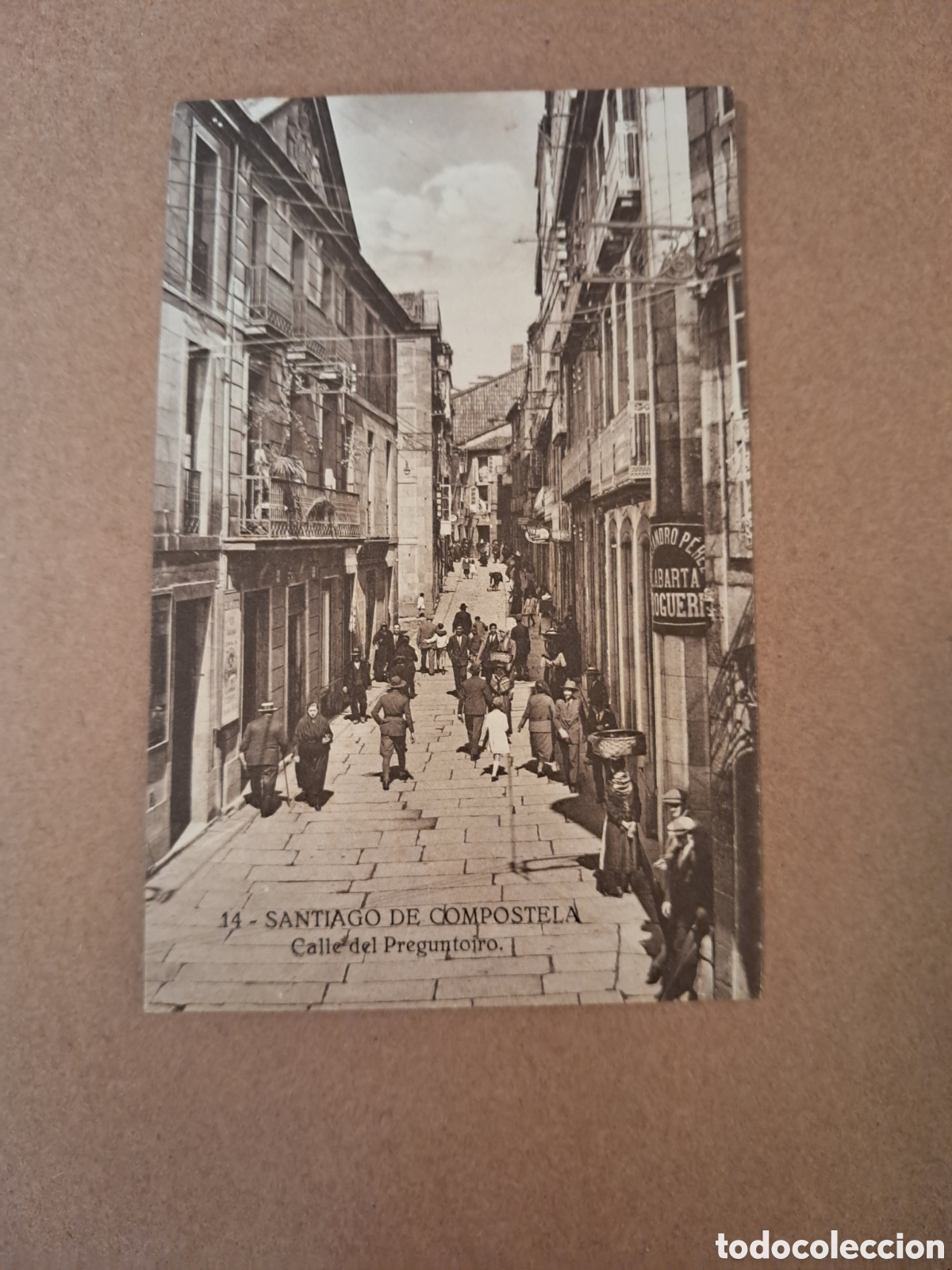 Postales: Antigua postal Santiago de Compostela,calle del Preguntoiro