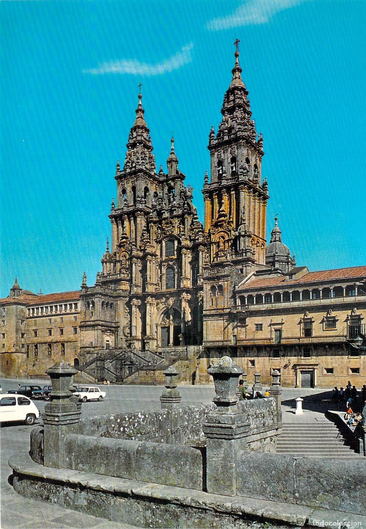 Postales: Postal de la Catedral de Santiago de Compostela desde la Trinidad