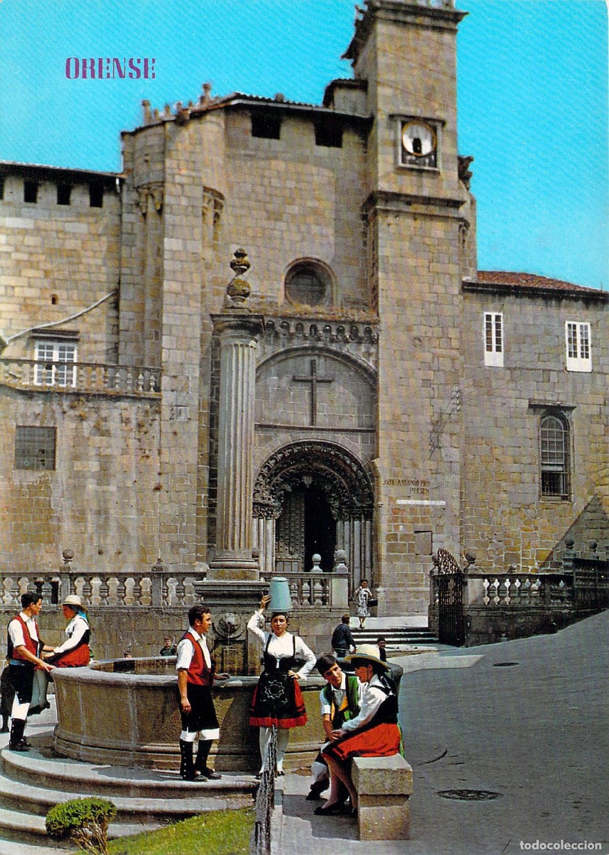 Postales: Postal de Orense: Catedral y Ballet Folcl&oacute;rico