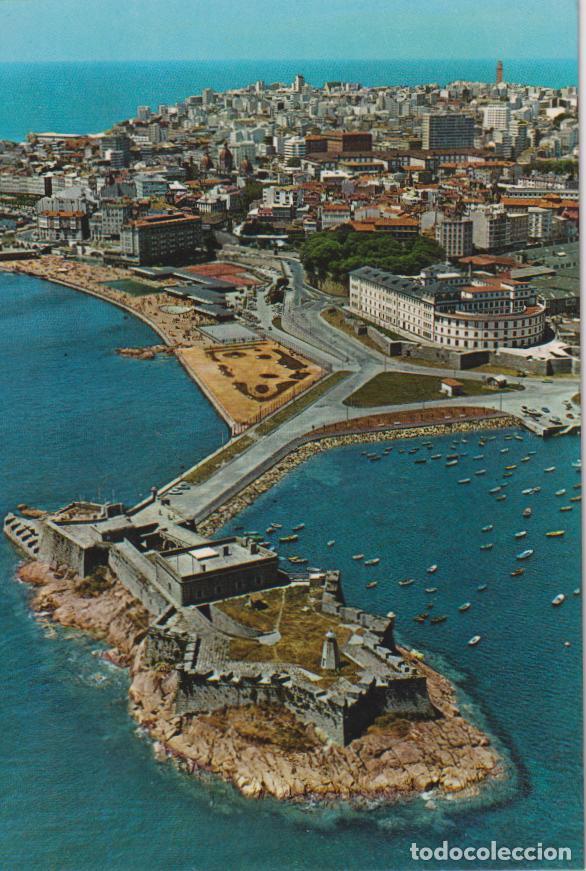 Postales: LA CORU&Ntilde;A, VISTA A&Eacute;REA CON CASTILLO SAN ANTON - POSTALES FAMA N&ordm;3045 - S/C