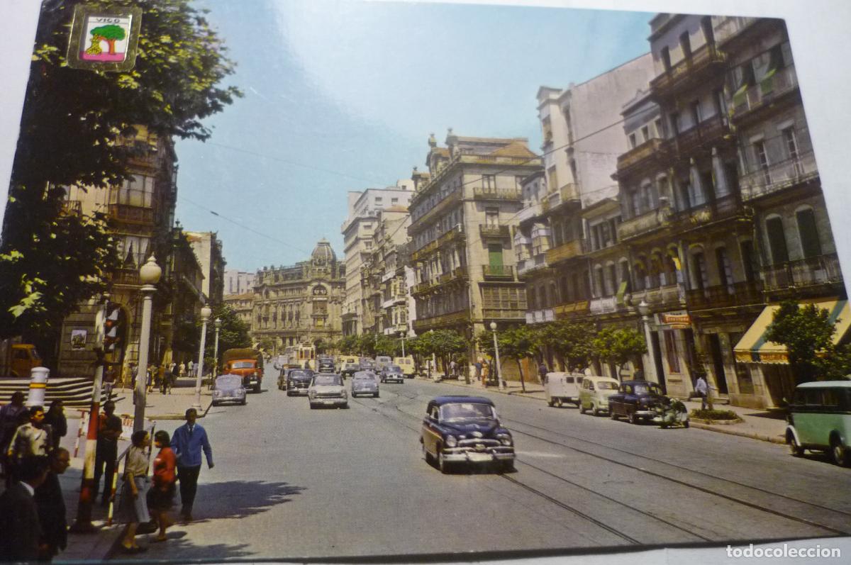 Postales: postal vigo av garcia barbon coches