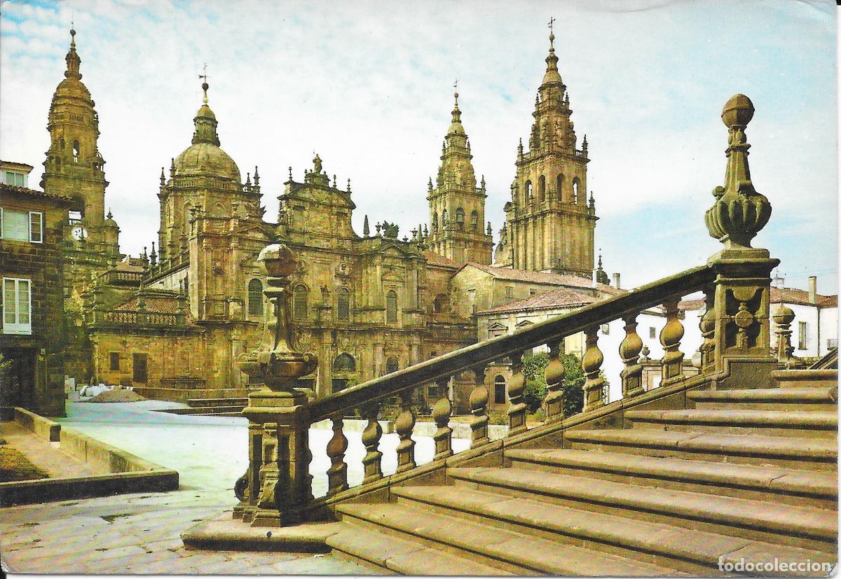 Postales: [POSTAL] Catedral. Fachada de la Azabacher&iacute;a. Santiago de Compostela (La Coru&ntilde;a) (sin circular)