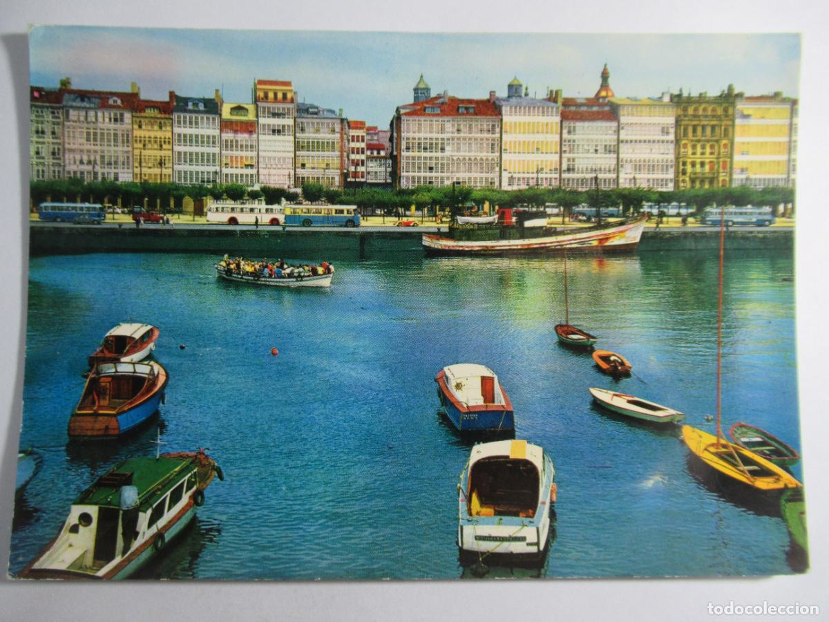 Postales: La Coru&ntilde;a - D&aacute;rsena - Escrita - Foto 1