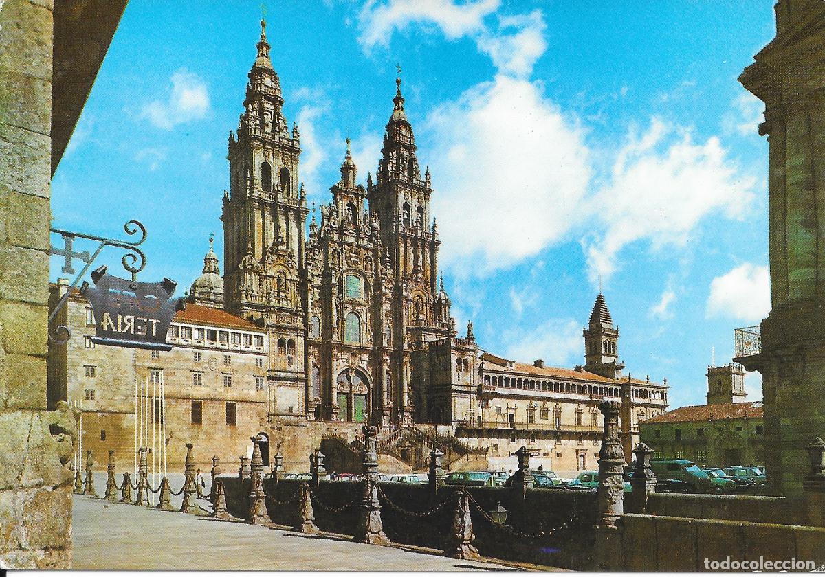 Postales: [POSTAL] Catedral. Fachada del Obradoiro y Galer&iacute;a Santiago de Compostela (La Coru&ntilde;a) (sin circular)