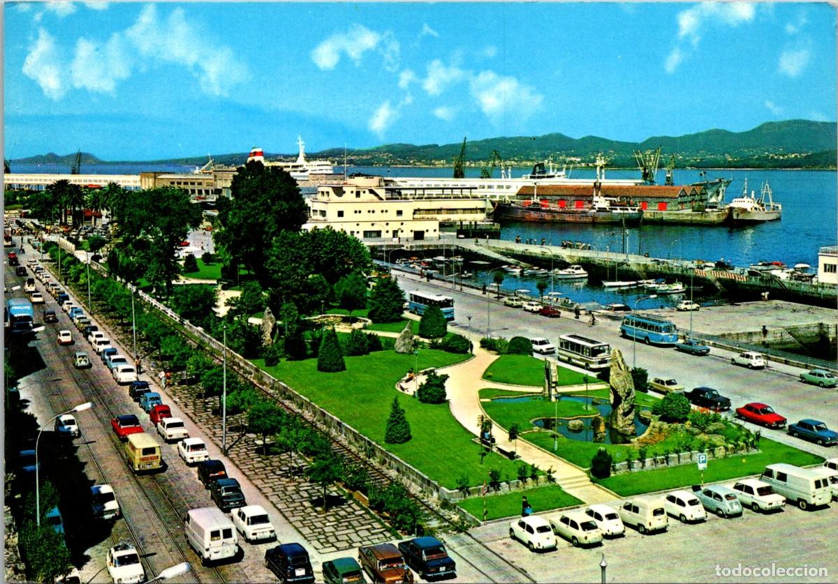 Postales: Vigo - Avenida y Jardines de Elduayen y calle Montero R&iacute;os - Arribas 151 - 149x103mm - Autocares