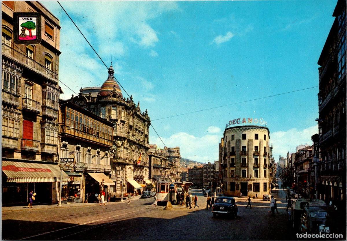 Postales: Vigo - Puerta del Sol - General &Oacute;ptica -Parada Tranv&iacute;a - Organizaci&oacute;n de los Suizos en el Extranjero