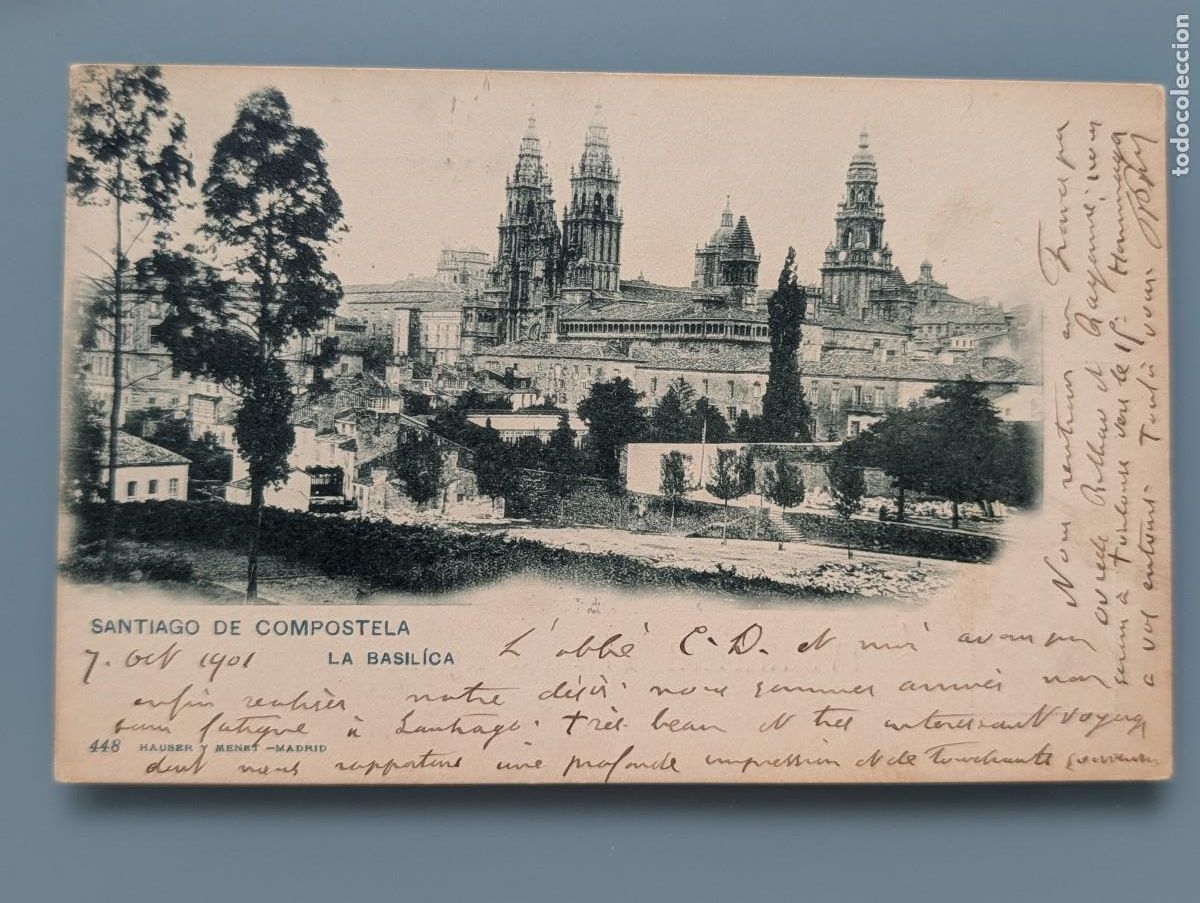 Postales: DIFICIL POSTAL SANTIAGO COMPOSTELA N&ordm; 448 LA BASILICA EDI HAUSER Y MENET LA CORU&Ntilde;A PERFECTA CONSERV