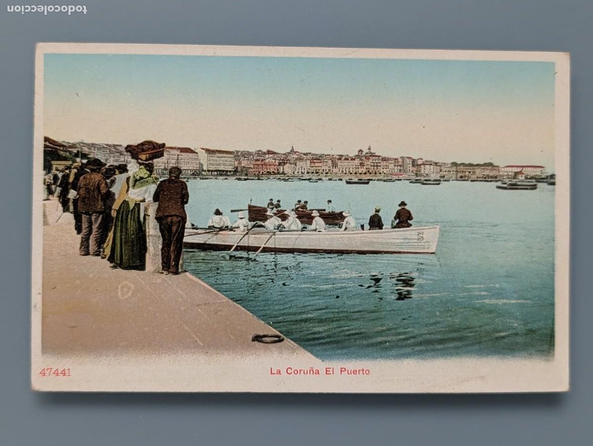 Postales: POSTAL LA CORU&Ntilde;A N&ordm;47441 EL PUERTO EDIC P.Z. GALICIA ANIMADA PERFECTA CONS SIN DIVIDIR
