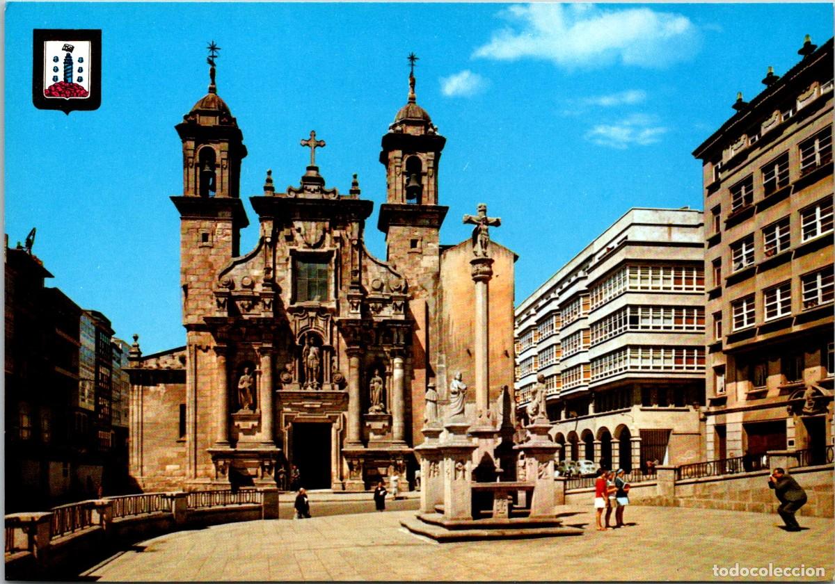 Postales: La Coru&ntilde;a - Iglesia de San Jorge - FISA 26 - 150x104mm - Aparece un Fot&oacute;grafo