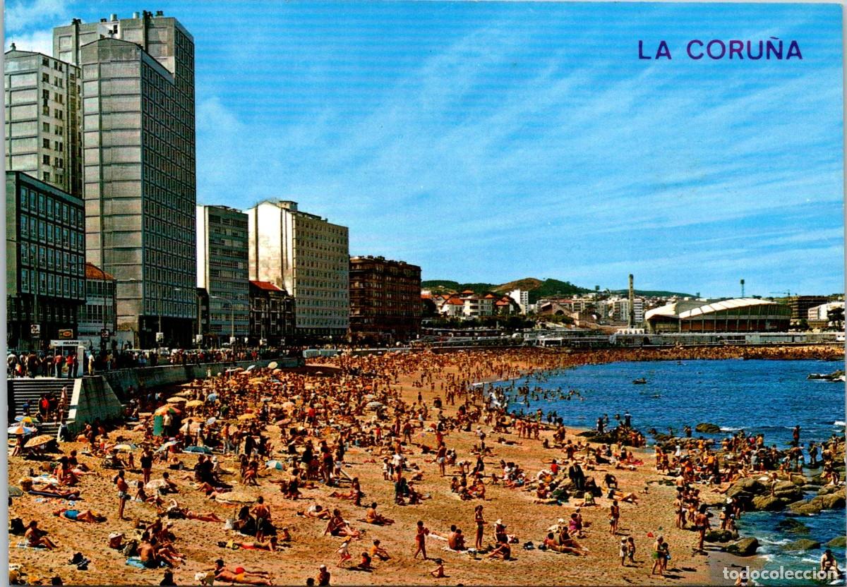 Postales: La Coru&ntilde;a - Playa de Riazor - Arribas 162 - 149x103mm - Palacio de Deportes de Riazor