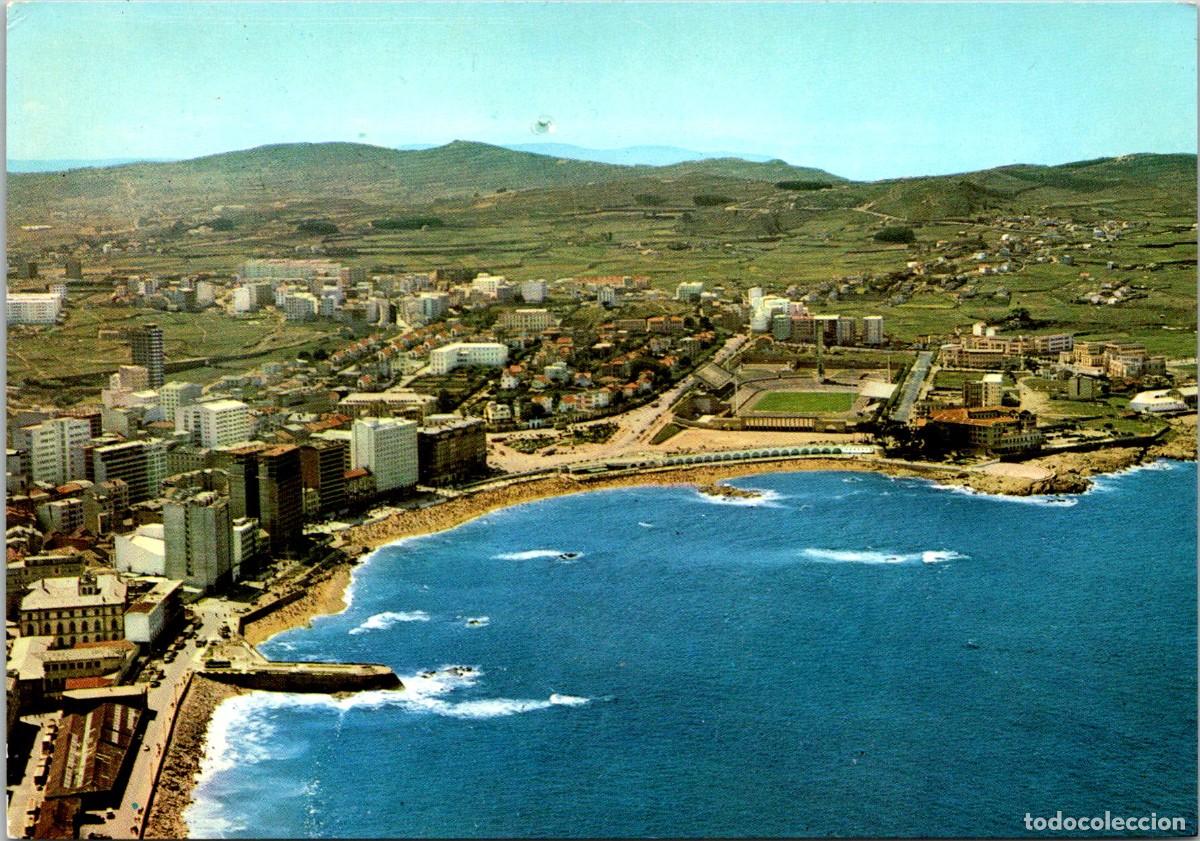 Postales: La Coru&ntilde;a - Playa de Riazor - Vista a&eacute;rea - Alarde 470 - 150x105mm - Campo de Futbol de Riazor