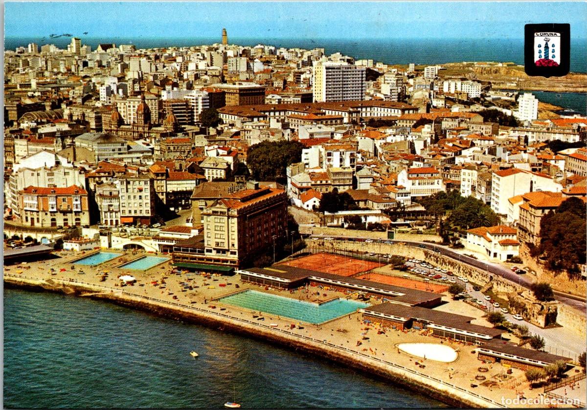 Postales: La Coru&ntilde;a - Vista a&eacute;rea - Complejo Deportivo La Solana - FISA 82 - 147x102mm - Tenis - Piscinas
