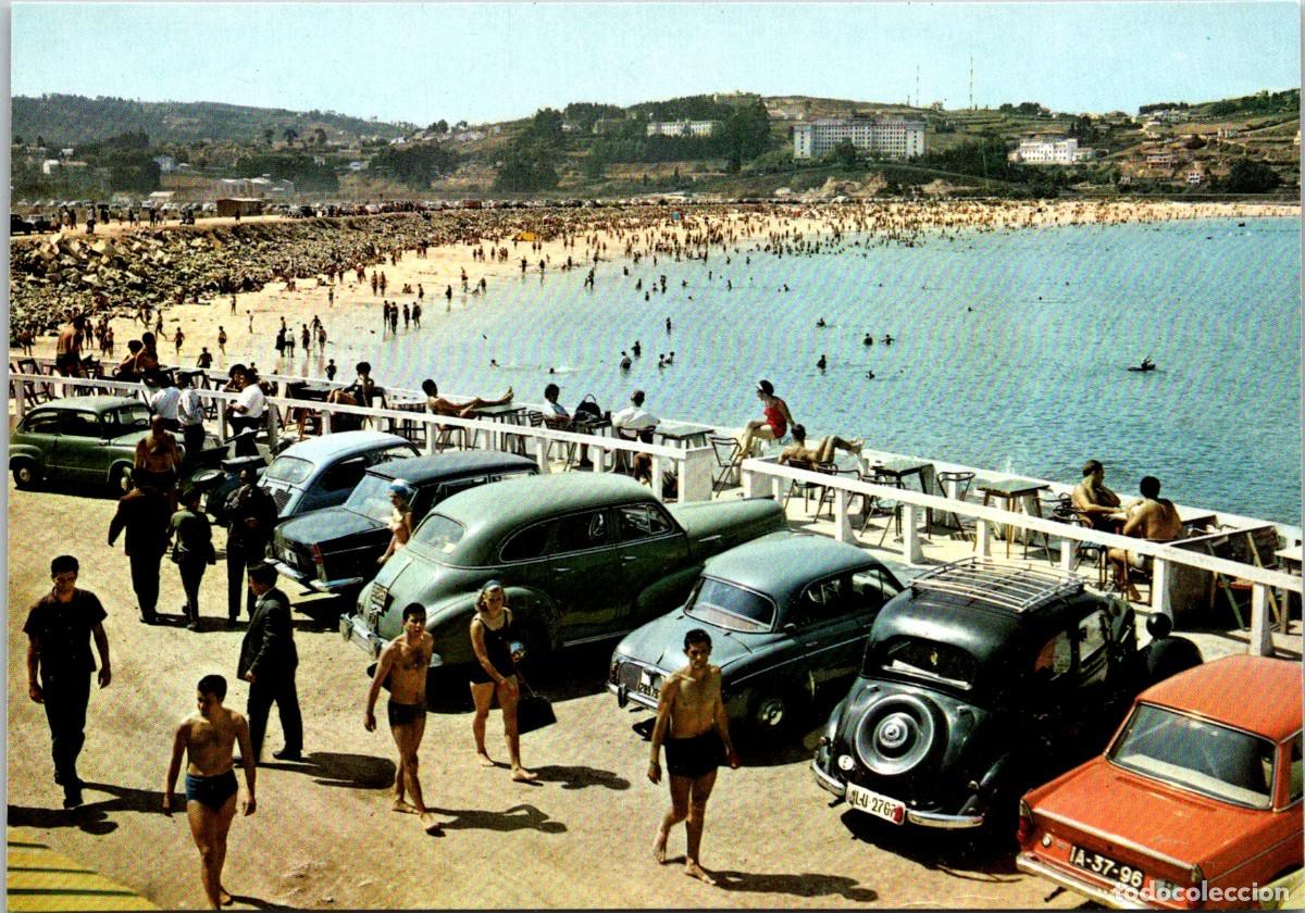 Postales: La Coru&ntilde;a - Playa de Santa Cristina - Arribas 2042 - 148x103mm - Coches