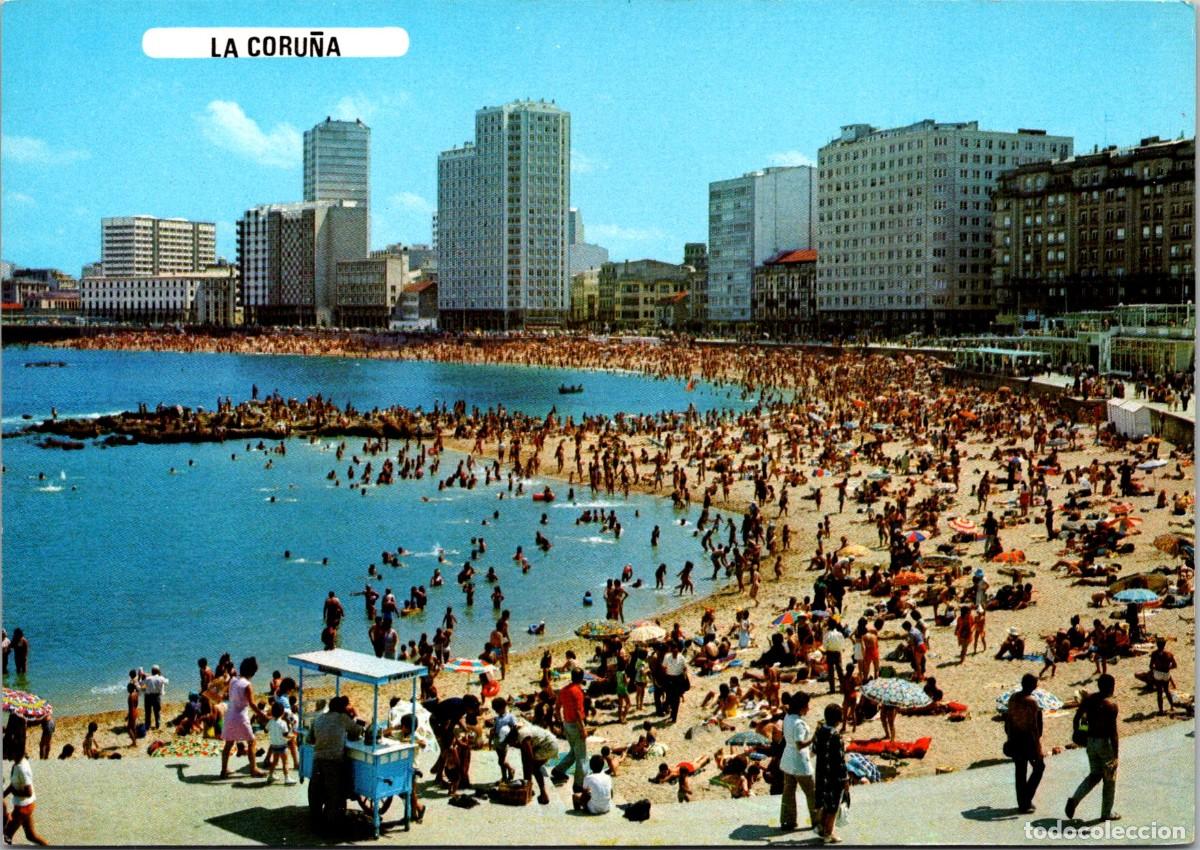 Postales: La Coru&ntilde;a - Playa de Riazor - Fama 3244 - 148x104mm - 1er Plano Carrito de Helados