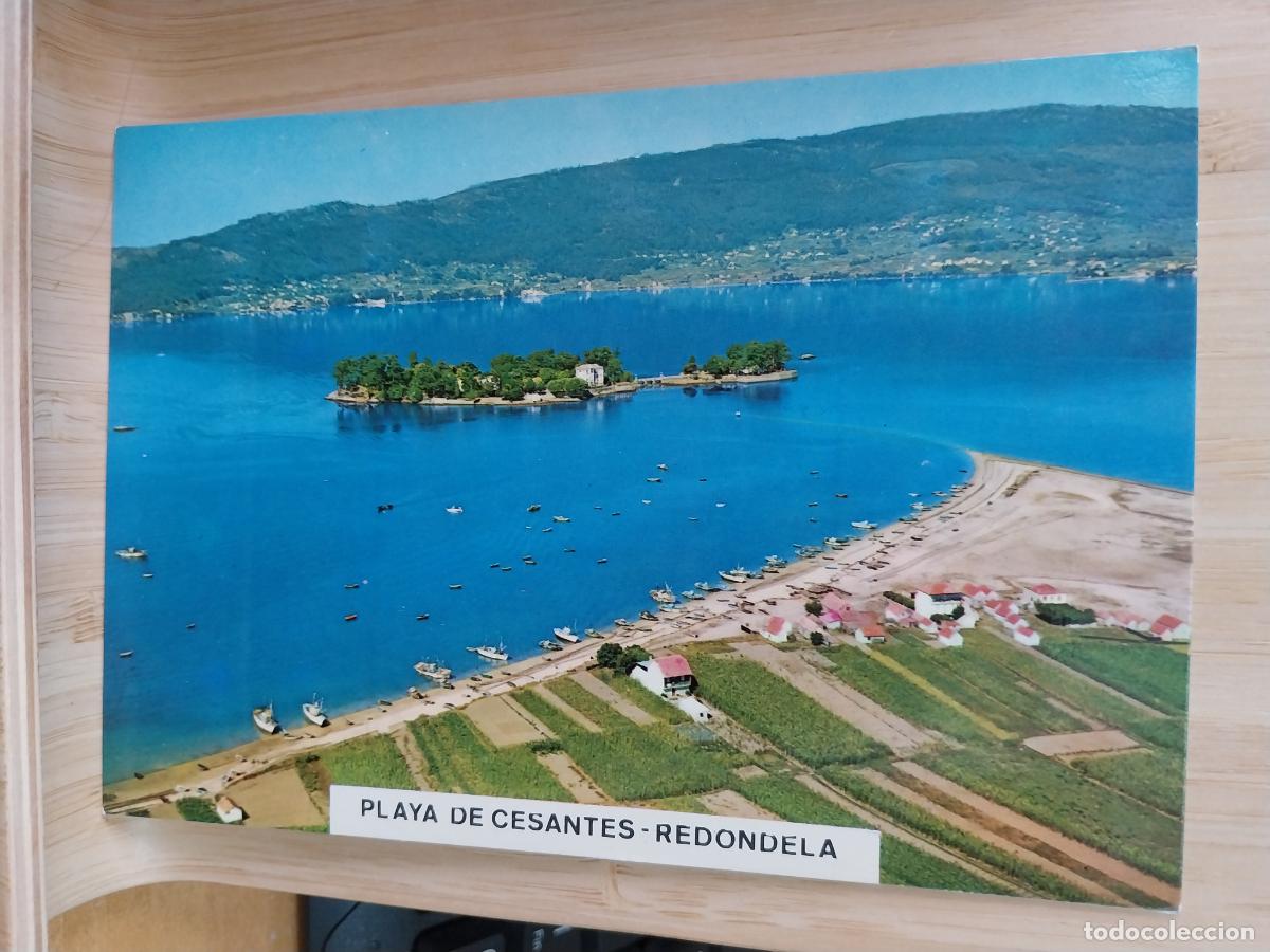 Postales: REDONDELA PLAYA DE CESANTES E ISLA DE SAN SIMON PONTEVEDRA ED FAMA 3165 ESCRITA A&Ntilde;O 1979