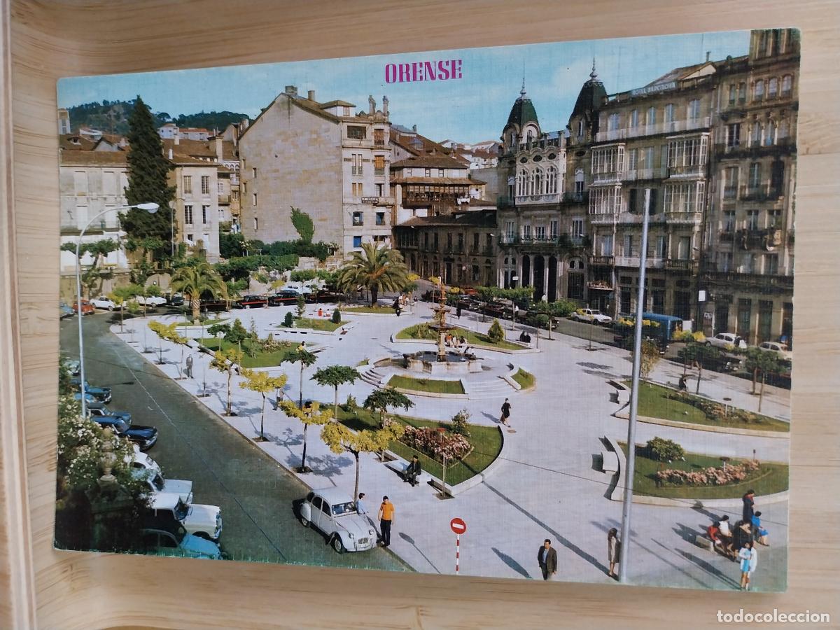 Postales: ORENSE PLAZA GALICIA ED PARIS 739 SC ORIGINAL ANIMADA COCHES CL&Aacute;SICOS
