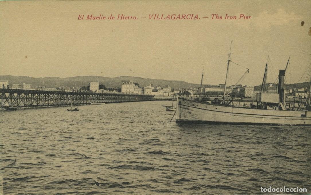 Postales: VILLAGARC&Iacute;A. El Muelle de Hierro. Pontevedra. Sin circular. ED. LUIS BOUZA TRILLO